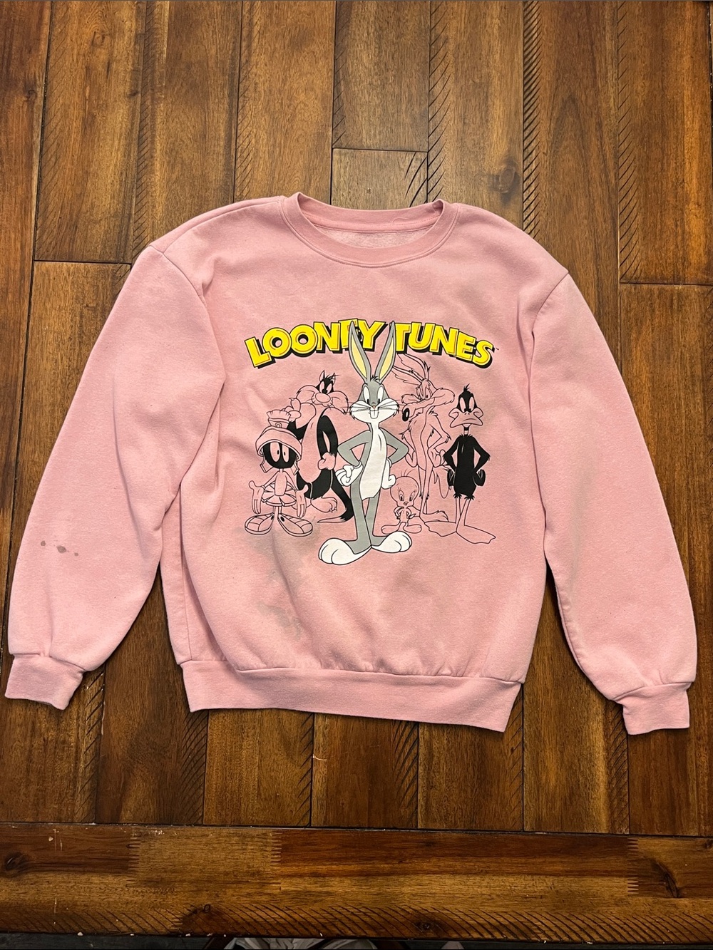 Warner Bros. Looney Tunes Pink Crewneck with Black Logo